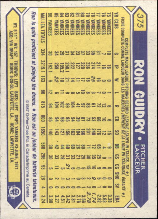 B0652- 1987 O-Pee-Chee Baseball Card #s 201-396 -You Pick- 15+ FREE US SHIP - Picture 352 of 394
