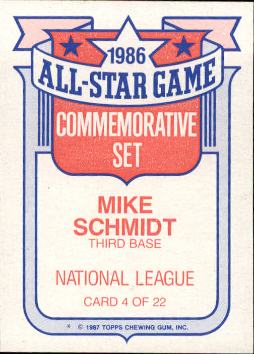 1987 topps mike hot sale schmidt all star