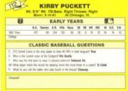 1987 Classic Update Yellow #112 Kirby Puckett back image