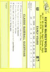 1987 Classic Update Yellow #126 Kevin McReynolds back image