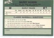 1987 Classic Update Yellow/Green Backs #113 Barry Bonds back image