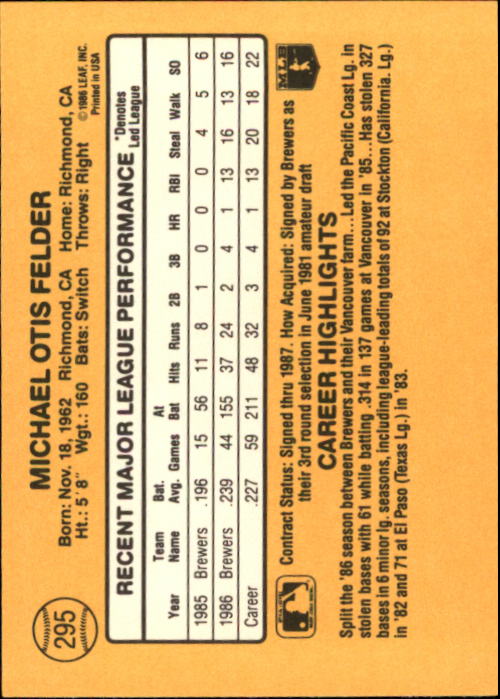 A7218- 1987 Donruss Baseball Karten 248-497 + Rookies -du Pick- 15 + Kostenlose - Bild 93 von 493