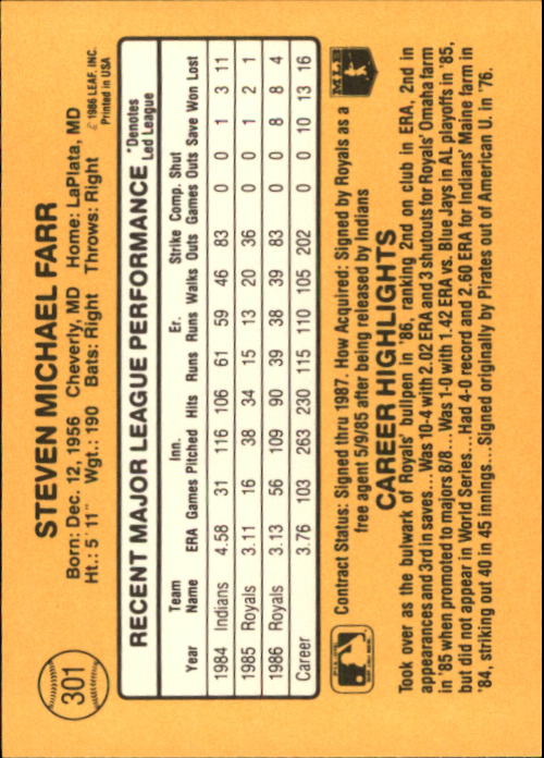 A7218- 1987 Donruss Baseball Karten 248-497 + Rookies -du Pick- 15 + Kostenlose - Bild 105 von 493