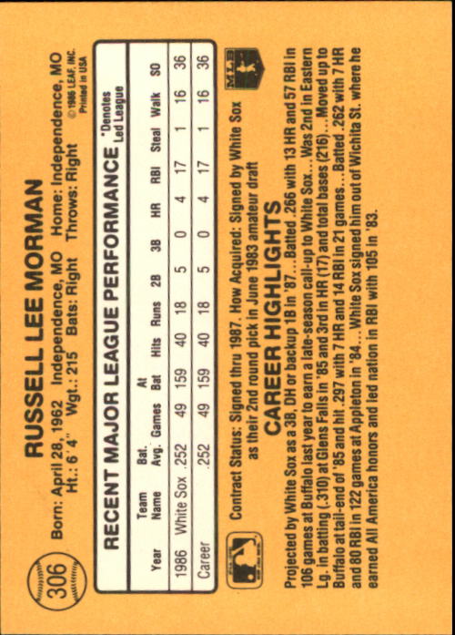 A7218- 1987 Donruss Baseball Karten 248-497 + Rookies -du Pick- 15 + Kostenlose - Bild 115 von 493