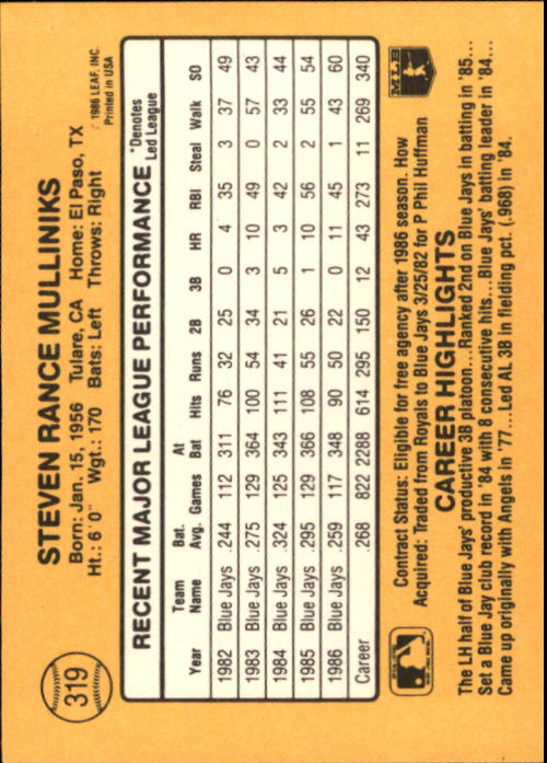 A7218- 1987 Donruss Baseball Karten 248-497 + Rookies -du Pick- 15 + Kostenlose - Bild 141 von 493