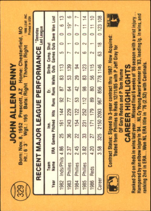 A7218- 1987 Donruss Baseball Karten 248-497 + Rookies -du Pick- 15 + Kostenlose - Bild 159 von 493