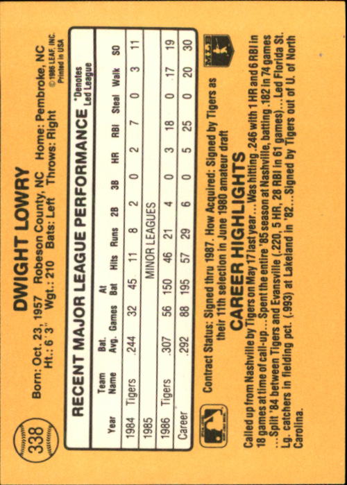 A7218- 1987 Donruss Baseball Karten 248-497 + Rookies -du Pick- 15 + Kostenlose - Bild 177 von 493