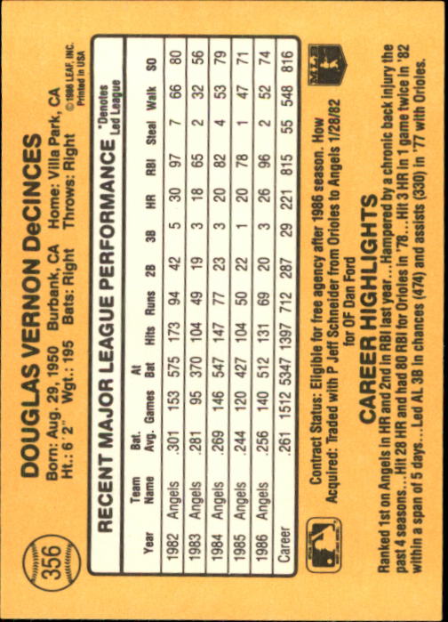 A7218- 1987 Donruss Baseball Karten 248-497 + Rookies -du Pick- 15 + Kostenlose - Bild 213 von 493