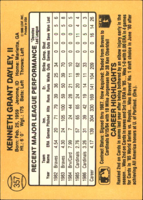 A7218- 1987 Donruss Baseball Karten 248-497 + Rookies -du Pick- 15 + Kostenlose - Bild 215 von 493