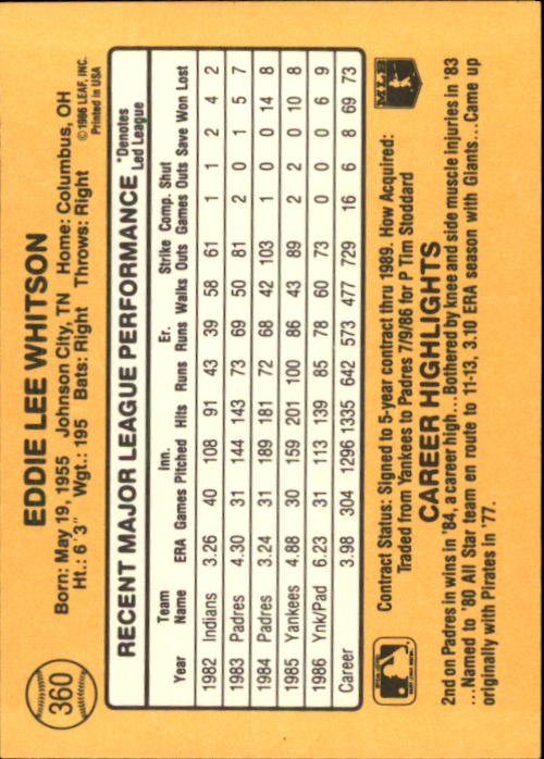 A7218- 1987 Donruss Baseball Karten 248-497 + Rookies -du Pick- 15 + Kostenlose - Bild 221 von 493