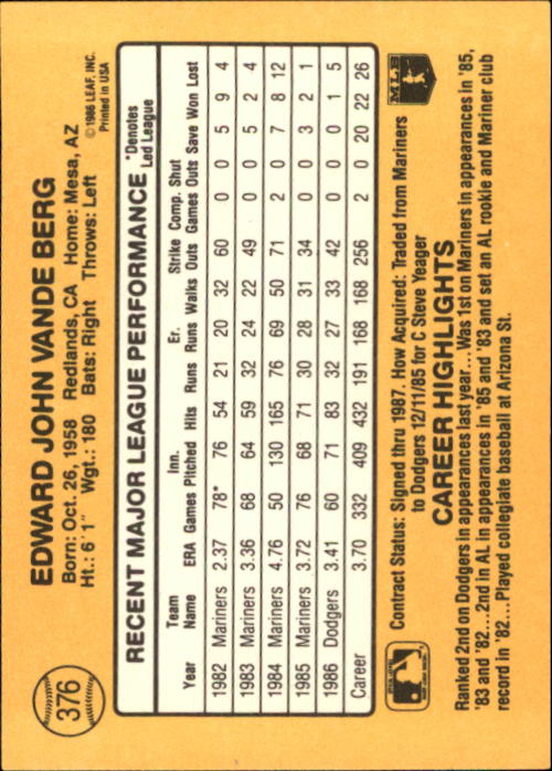 A7218- 1987 Donruss Baseball Karten 248-497 + Rookies -du Pick- 15 + Kostenlose - Bild 253 von 493