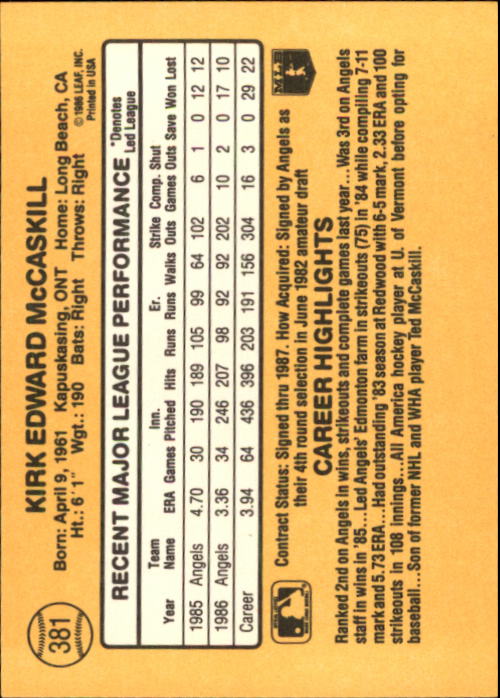 A7218- 1987 Donruss Baseball Karten 248-497 + Rookies -du Pick- 15 + Kostenlose - Bild 263 von 493