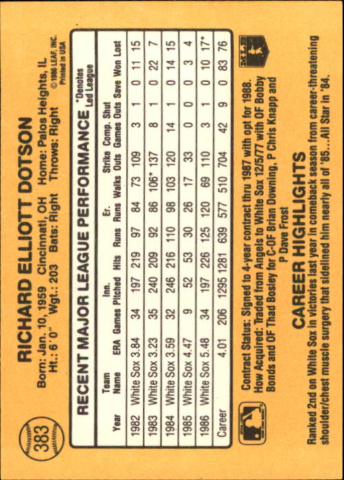 A7218- 1987 Donruss Baseball Karten 248-497 + Rookies -du Pick- 15 + Kostenlose - Bild 267 von 493