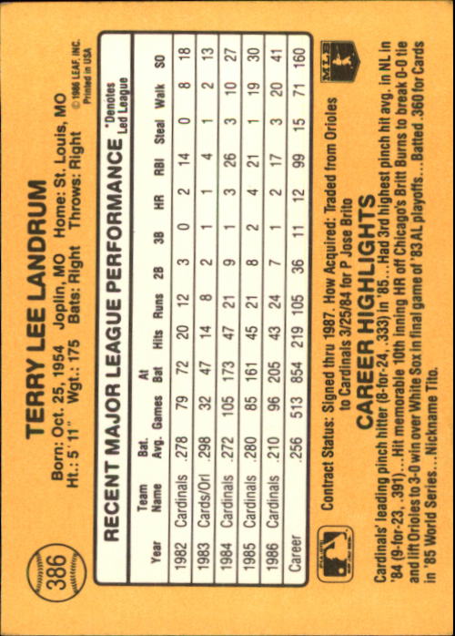 A7218- 1987 Donruss Baseball Karten 248-497 + Rookies -du Pick- 15 + Kostenlose - Bild 273 von 493