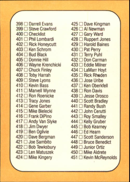 A7218- 1987 Donruss Baseball Karten 248-497 + Rookies -du Pick- 15 + Kostenlose - Bild 301 von 493