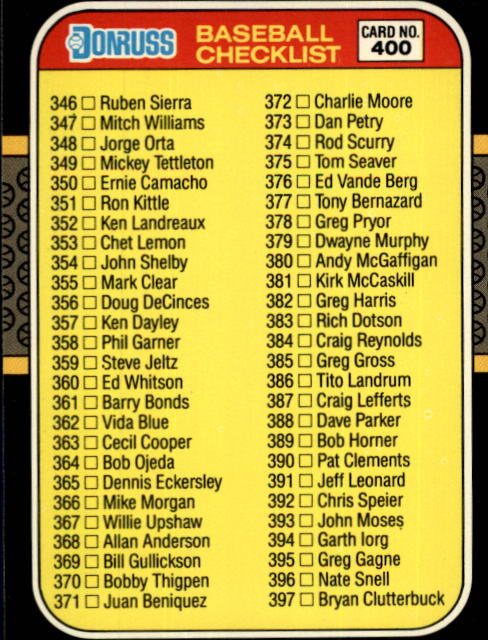 A7218- 1987 Donruss Baseball Karten 248-497 + Rookies -du Pick- 15 + Kostenlose - Bild 300 von 493