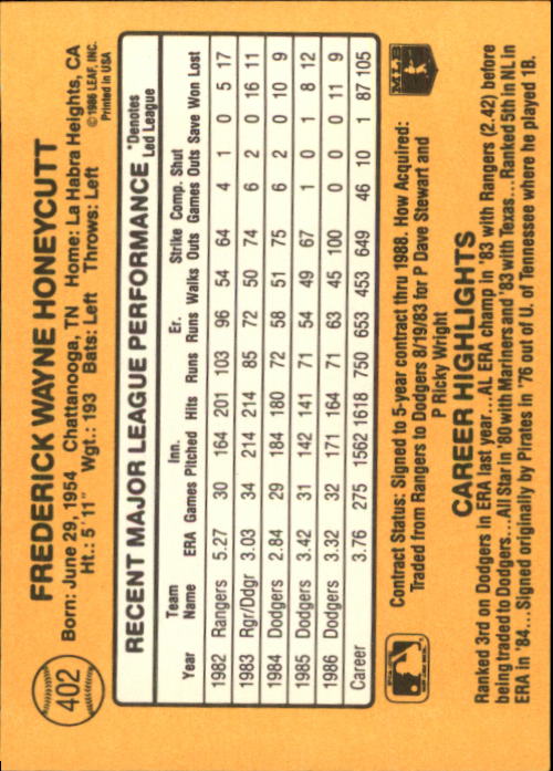 A7218- 1987 Donruss Baseball Karten 248-497 + Rookies -du Pick- 15 + Kostenlose - Bild 305 von 493