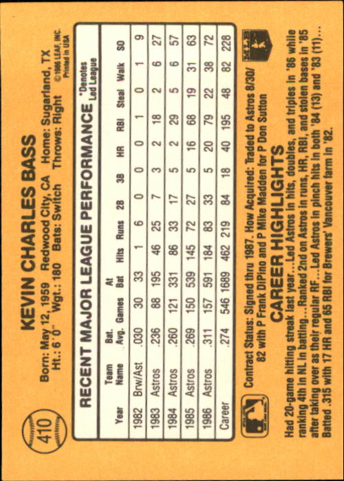 A7218- 1987 Donruss Baseball Karten 248-497 + Rookies -du Pick- 15 + Kostenlose - Bild 321 von 493