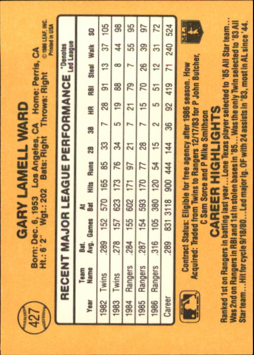 A7218- 1987 Donruss Baseball Karten 248-497 + Rookies -du Pick- 15 + Kostenlose - Bild 355 von 493