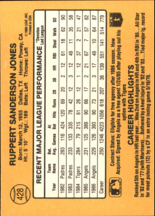 A7218- 1987 Donruss Baseball Karten 248-497 + Rookies -du Pick- 15 + Kostenlose - Bild 357 von 493