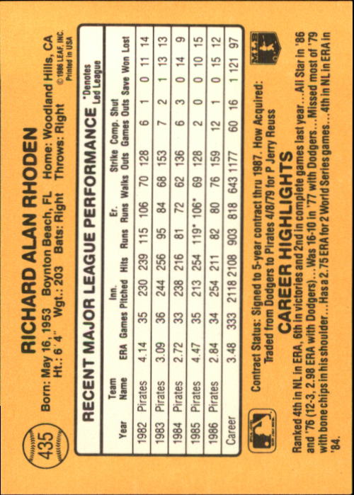 A7218- 1987 Donruss Baseball Karten 248-497 + Rookies -du Pick- 15 + Kostenlose - Bild 371 von 493