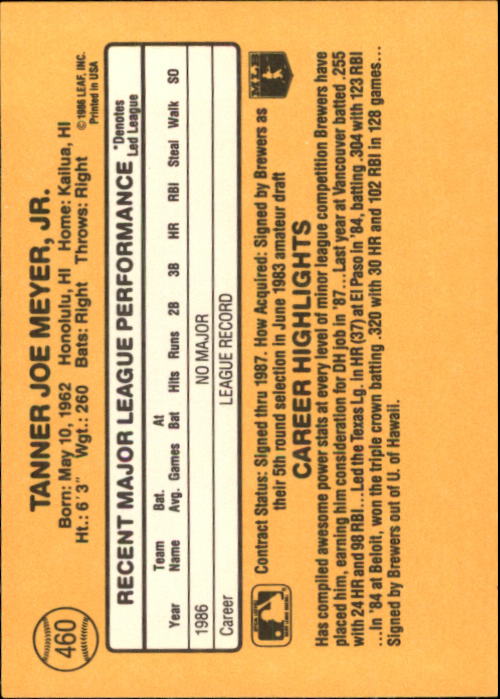 A7218- 1987 Donruss Baseball Karten 248-497 + Rookies -du Pick- 15 + Kostenlose - Bild 419 von 493