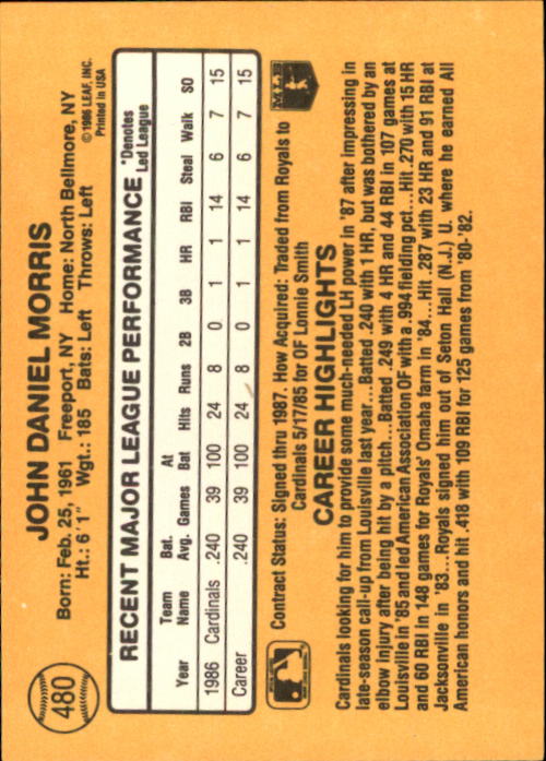 A7218- 1987 Donruss Baseball Karten 248-497 + Rookies -du Pick- 15 + Kostenlose - Bild 459 von 493