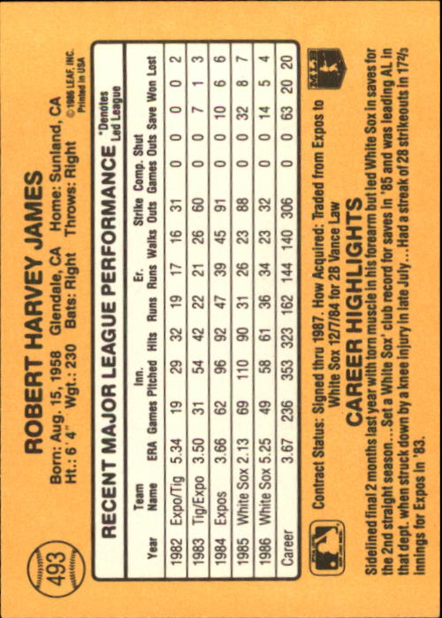 A7218- 1987 Donruss Baseball Karten 248-497 + Rookies -du Pick- 15 + Kostenlose - Bild 485 von 493