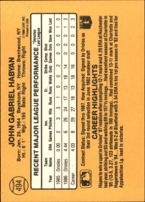 A7218- 1987 Donruss Baseball Karten 248-497 + Rookies -du Pick- 15 + Kostenlose - Bild 487 von 493