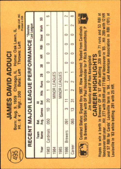 A7218- 1987 Donruss Baseball Karten 248-497 + Rookies -du Pick- 15 + Kostenlose - Bild 489 von 493