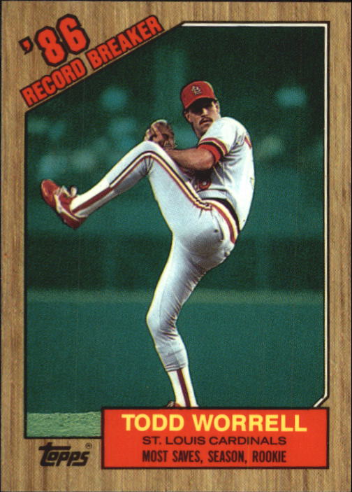 1987 Topps Tiffany #7 Todd Worrell RB/Most saves&/season& rookie