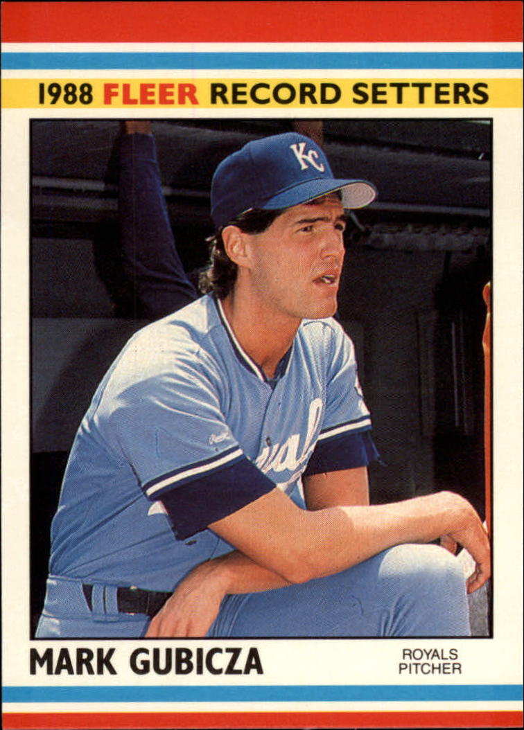 1988 Fleer Record Setters #15 Mark Gubicza/Listed as Gubiczo/on box checklist