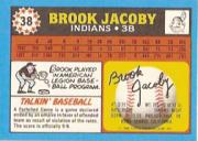 1988 Topps UK Minis #38 Brook Jacoby back image