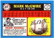 1988 Topps UK Minis #47 Mark McGwire back image
