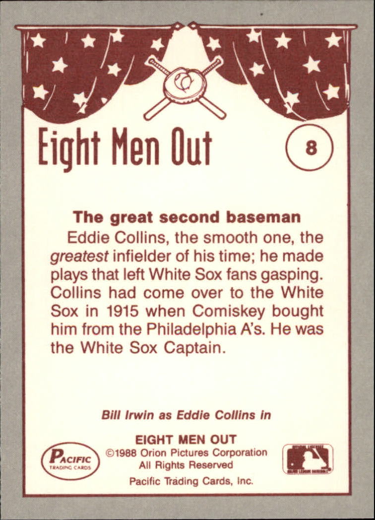 1988 Pacific Eight Men Out #8 Eddie Collins back image