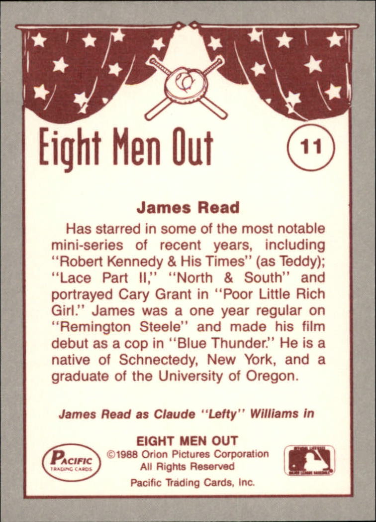 1988 Pacific Eight Men Out #11 James Read as/Lefty Williams back image