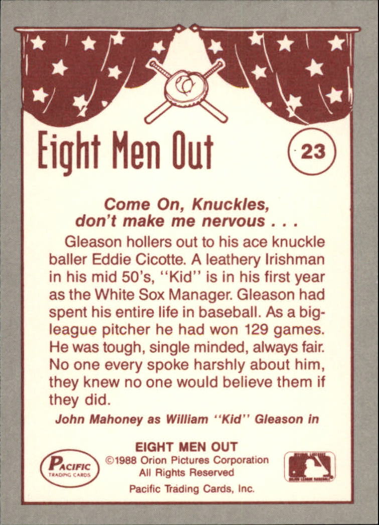 1988 Pacific Eight Men Out #23 Kid Gleason MG back image