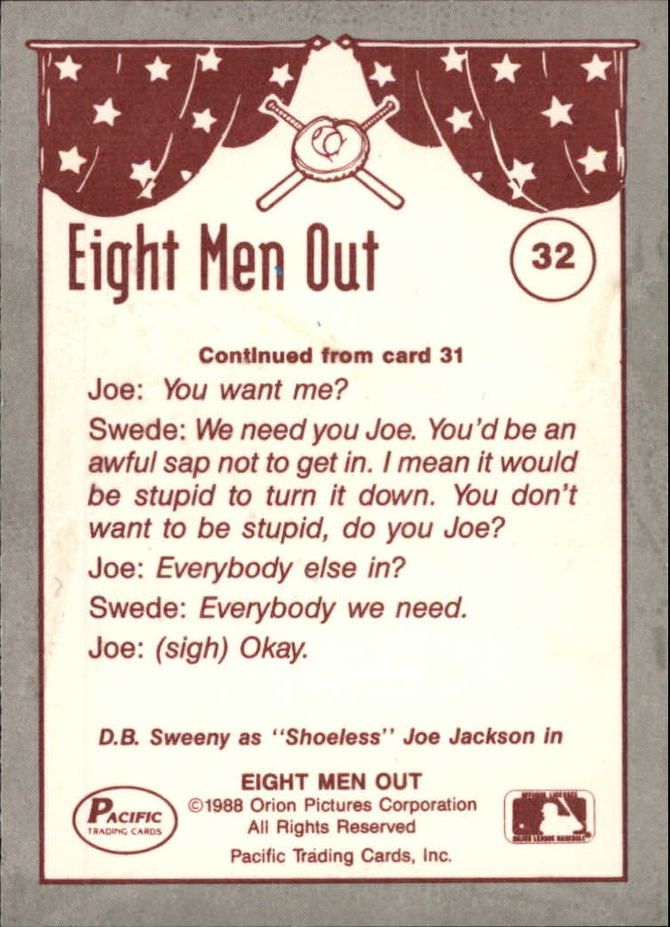 1988 Pacific Eight Men Out #32 Shoeless Joe back image