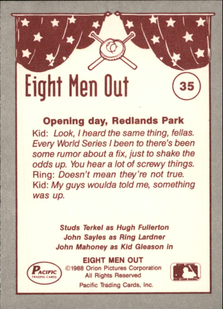 1988 Pacific Eight Men Out #35 Hugh and Ring/Confront Kid back image
