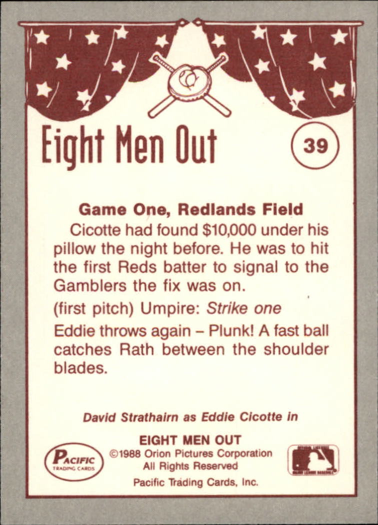 1988 Pacific Eight Men Out #39 The Fix Is On back image