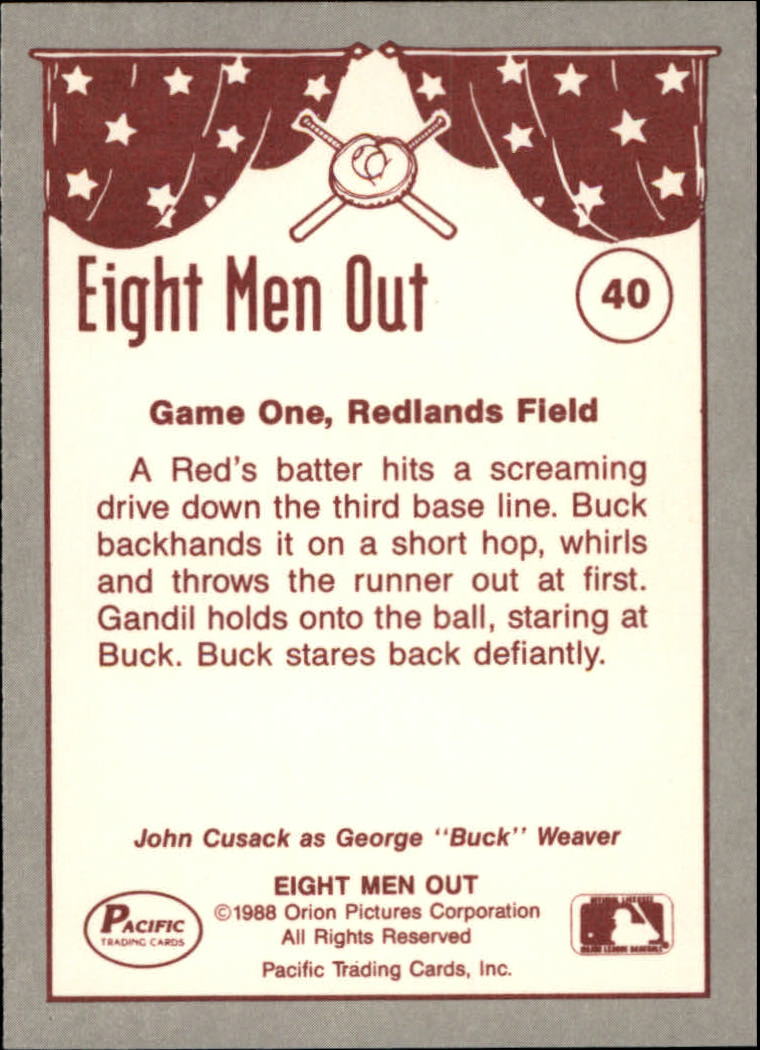 1988 Pacific Eight Men Out #40 Buck Plays To Win back image