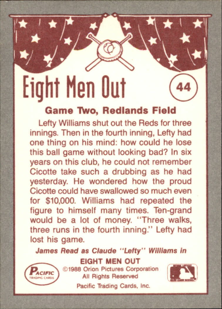 1988 Pacific Eight Men Out #44 Lefty Loses Game Two back image
