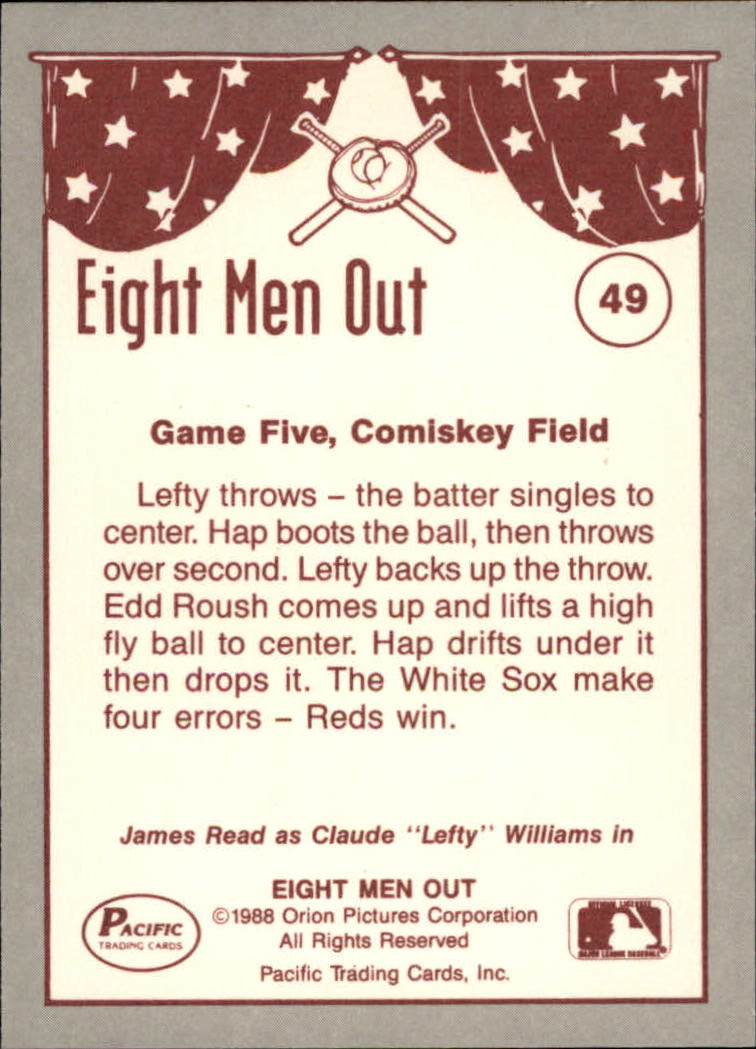 1988 Pacific Eight Men Out #49 Williams Loses/Game Five back image
