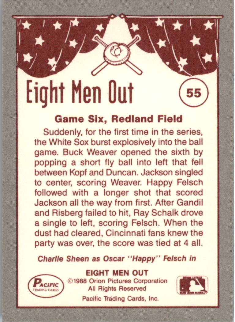 1988 Pacific Eight Men Out #55 Felsch Scores Jackson back image