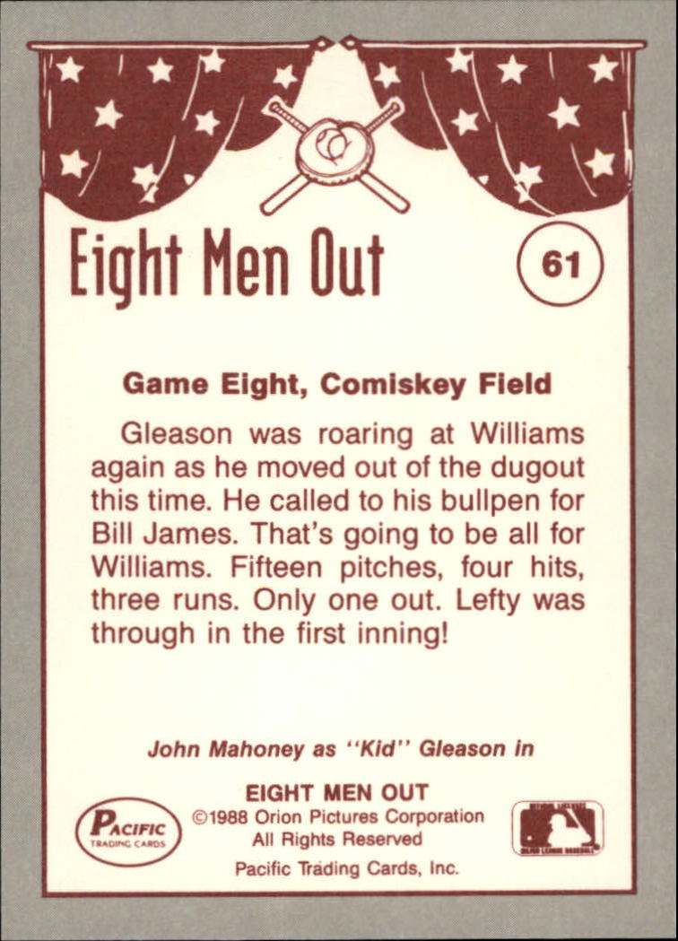1988 Pacific Eight Men Out #61 James/Get Your Arm Ready/Fast back image