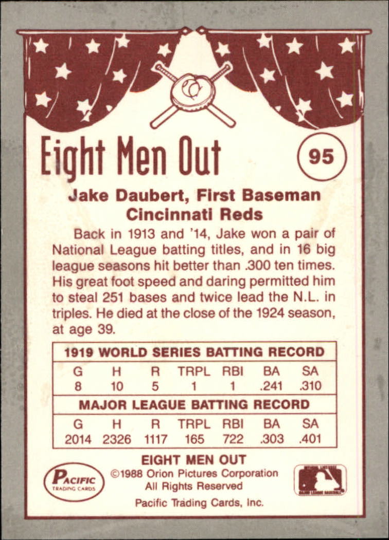 1988 Pacific Eight Men Out #95 Jake Daubert back image