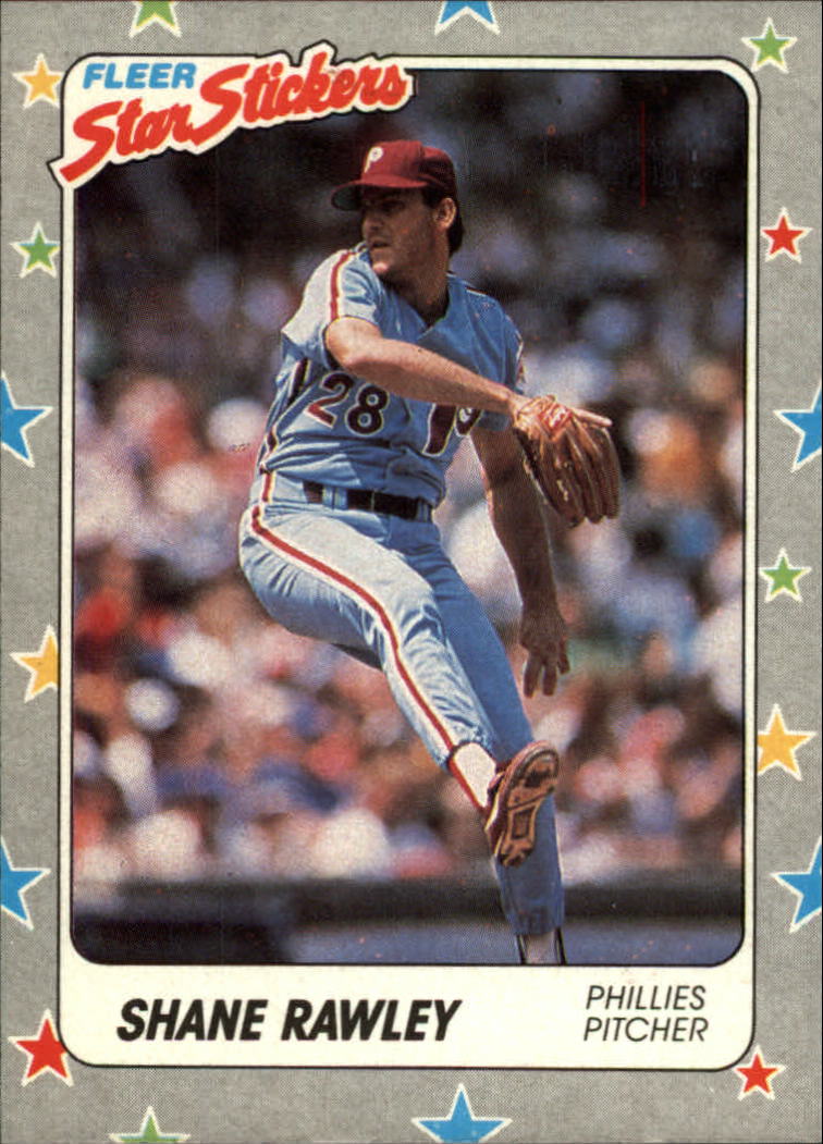 1988 Fleer Star Stickers #109 Shane Rawley