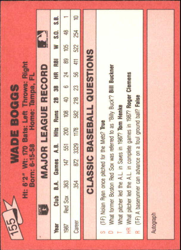 B1872- 1988 Klassisch Rot Baseball Card # S 151-200 -du Pick- 15 + Free US - Bild 11 von 89