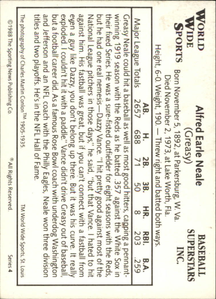 1988 Conlon Series 4 #20 Greasy Neale back image