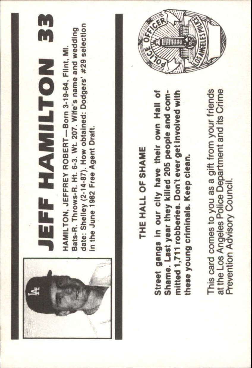 1988 Dodgers Police #33 Jeff Hamilton back image